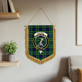 MacNeil of Colonsay Modern Tartan Crest Wall Hanging Banner - Wood Pole